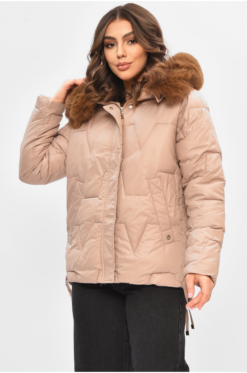 Куртка жіноча демісезонна світло-бежевого кольору 865 206967