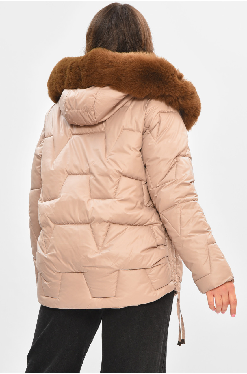 Куртка жіноча демісезонна світло-бежевого кольору 865 206967