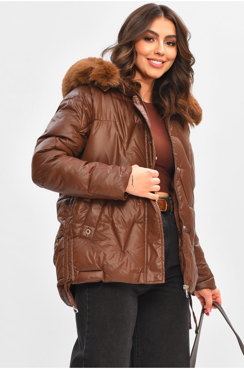 Куртка жіноча демісезонна шоколадного кольору 865 206968