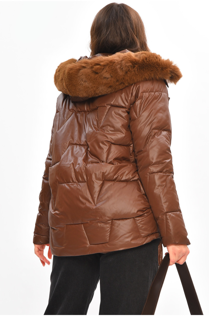 Куртка жіноча демісезонна шоколадного кольору 865 206968