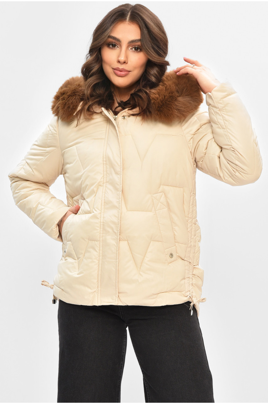 Куртка жіноча демісезонна молочного кольору 865 206969
