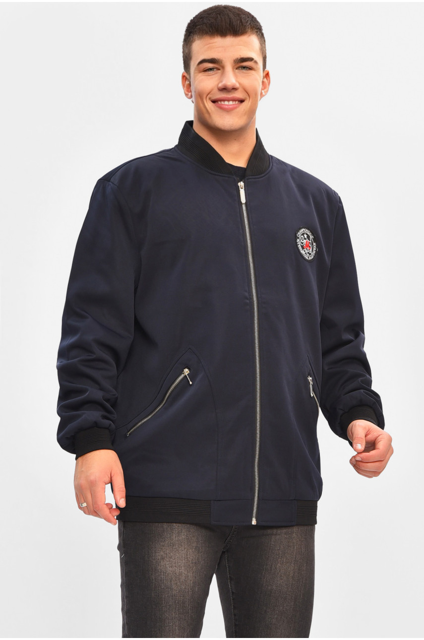 Ветровка мужская демисезонная полубатал тёмно-синего цвета 8002 206985