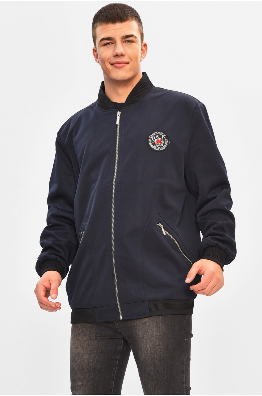 Ветровка мужская демисезонная полубатал тёмно-синего цвета 8002 206985