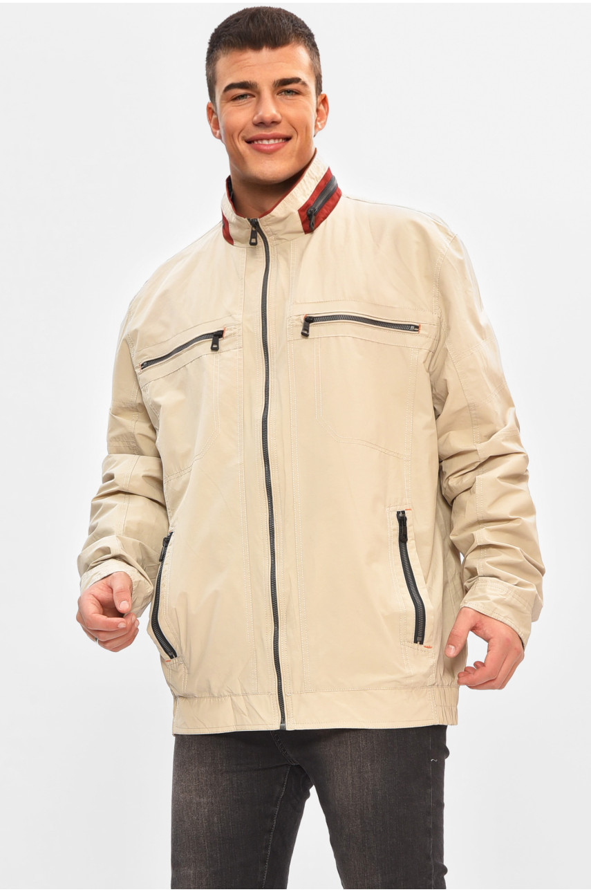 Ветровка мужская демисезонная светло-серого цвета DY-1530 206988