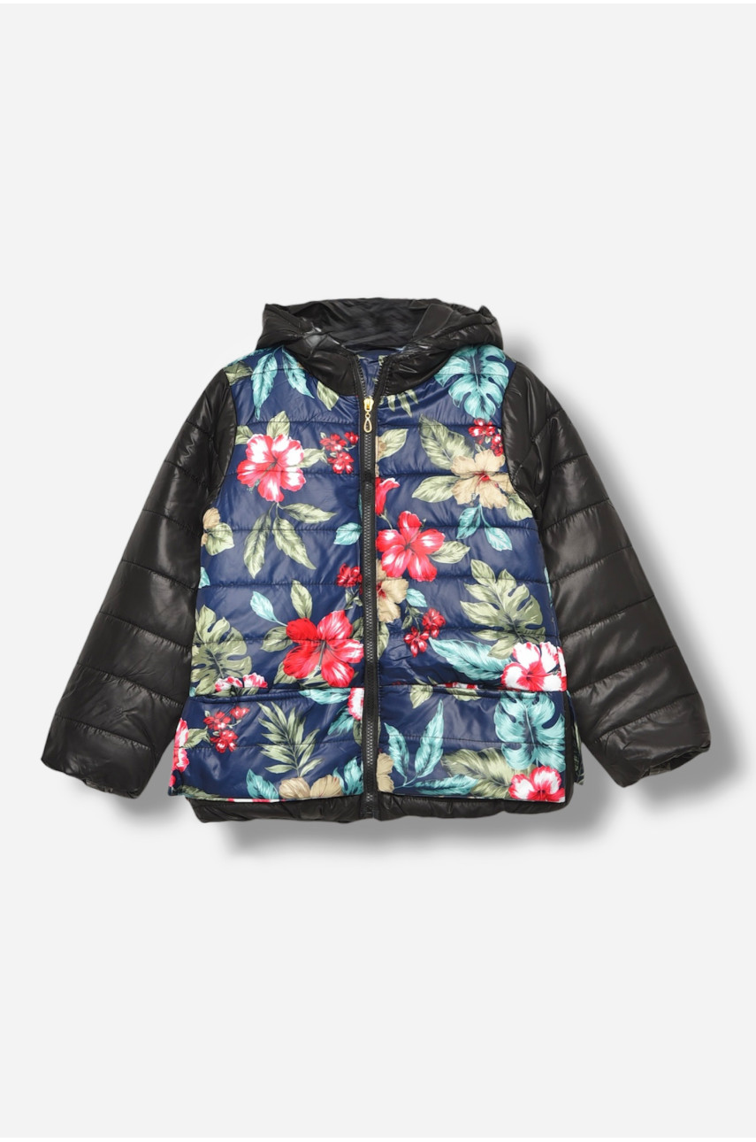 Куртка детская для девочки демисезонная темно-синего цвета 08 206989