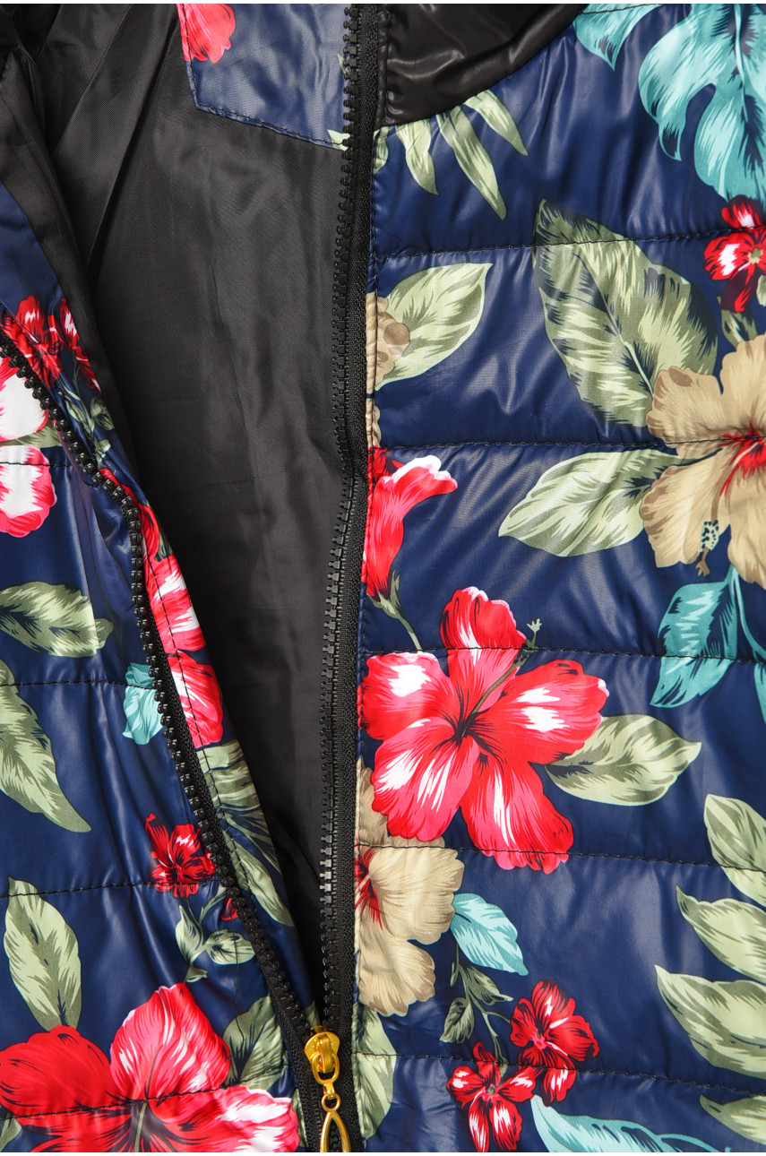 Куртка детская для девочки демисезонная темно-синего цвета 08 206989