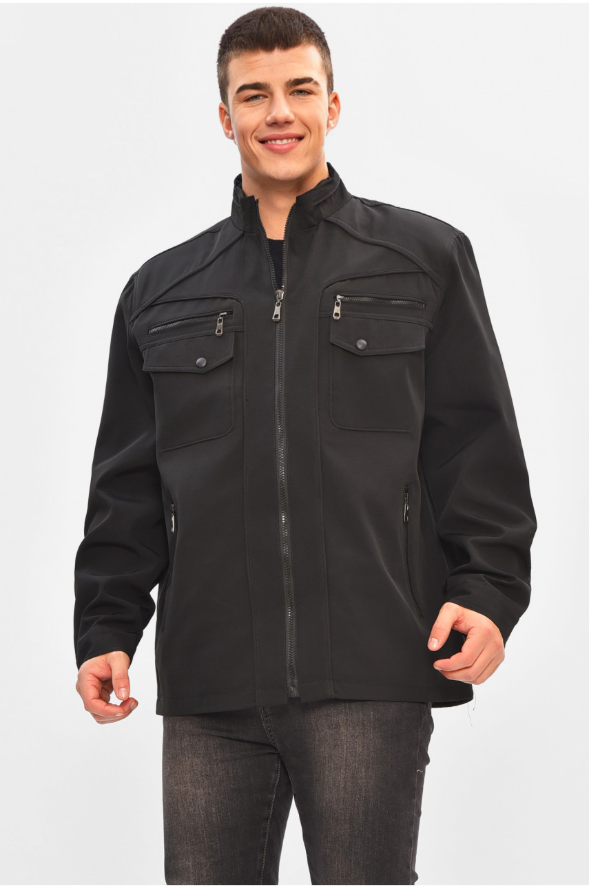 Куртка мужская демисезонная полубатал черного цвета 316 206991