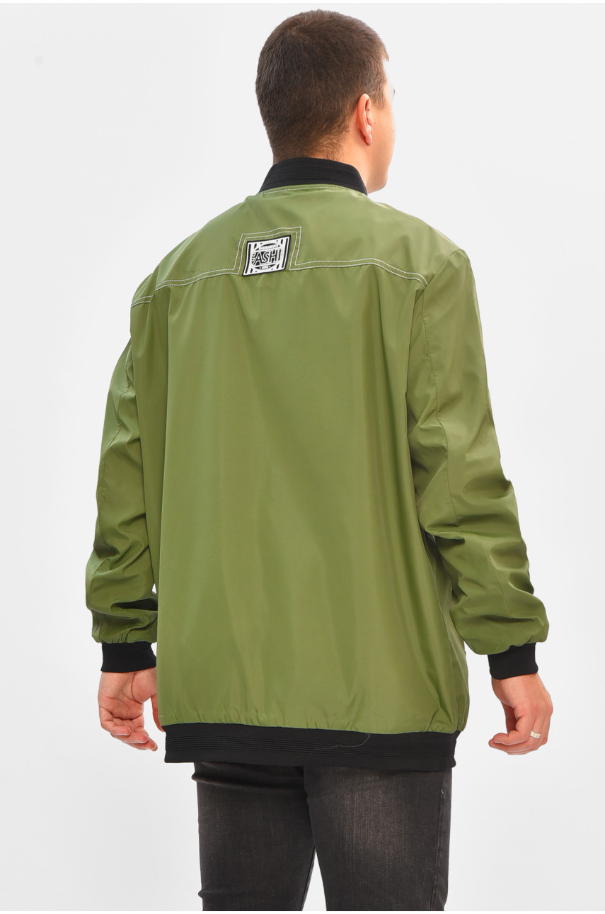 Ветровка мужская демисезонная полубатальная цвета хаки 7006 206997