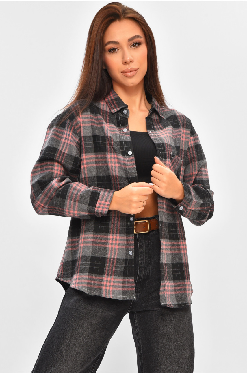 Сорочка жіноча сірого кольору з принтом 107 207000