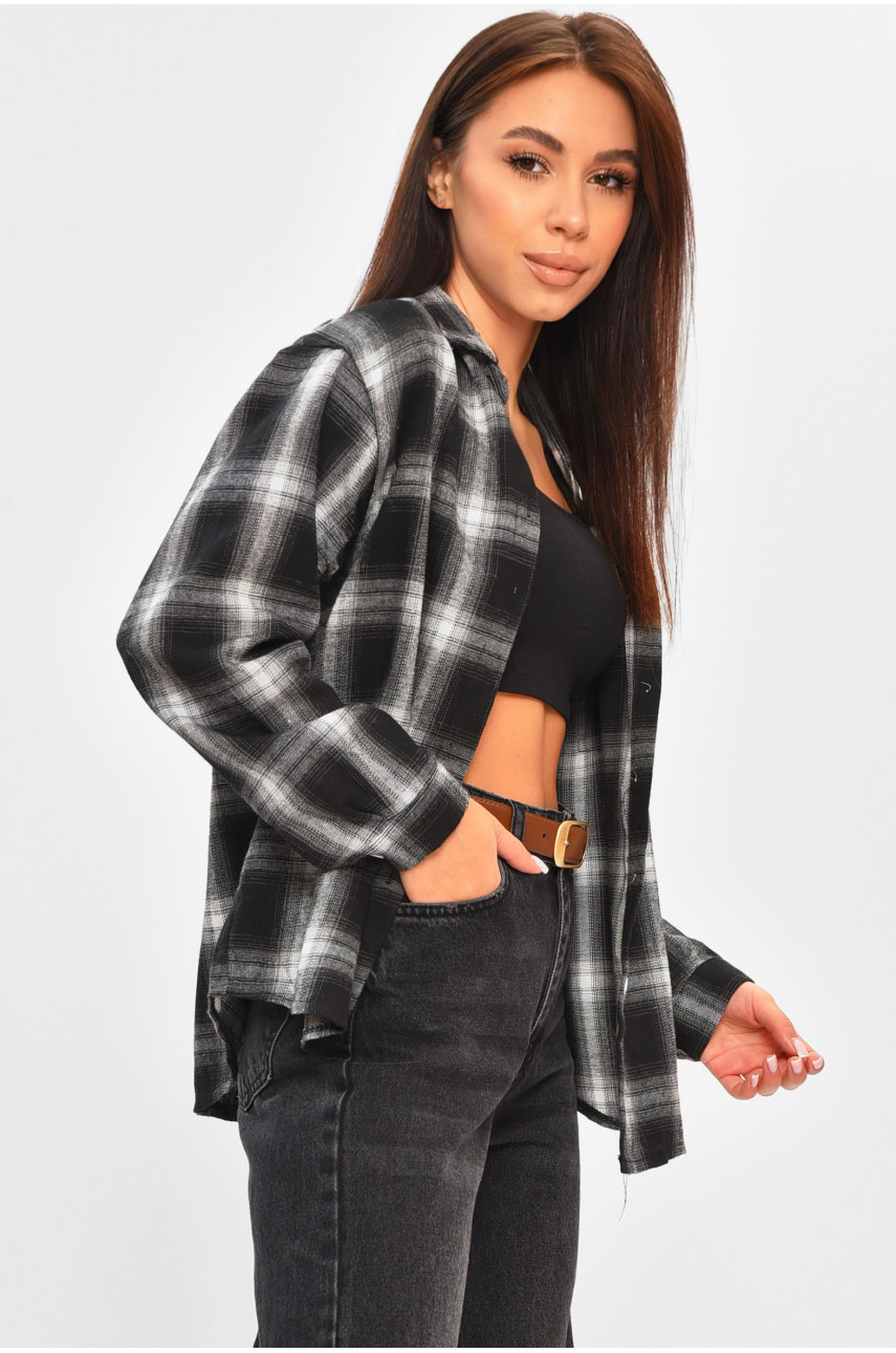 Сорочка жіноча чорного кольору з принтом 107 207001