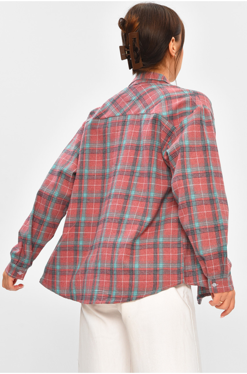 Сорочка жіноча темно-рожевого кольору з принтом 107 207003