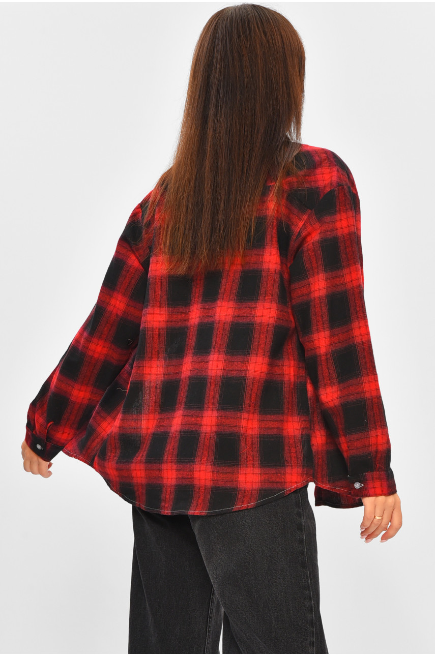 Сорочка жіноча червоного кольору з принтом 107 207006