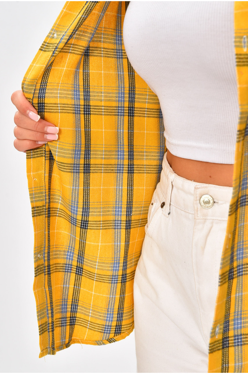 Сорочка жіноча гірчичного кольору з принтом 107 207007