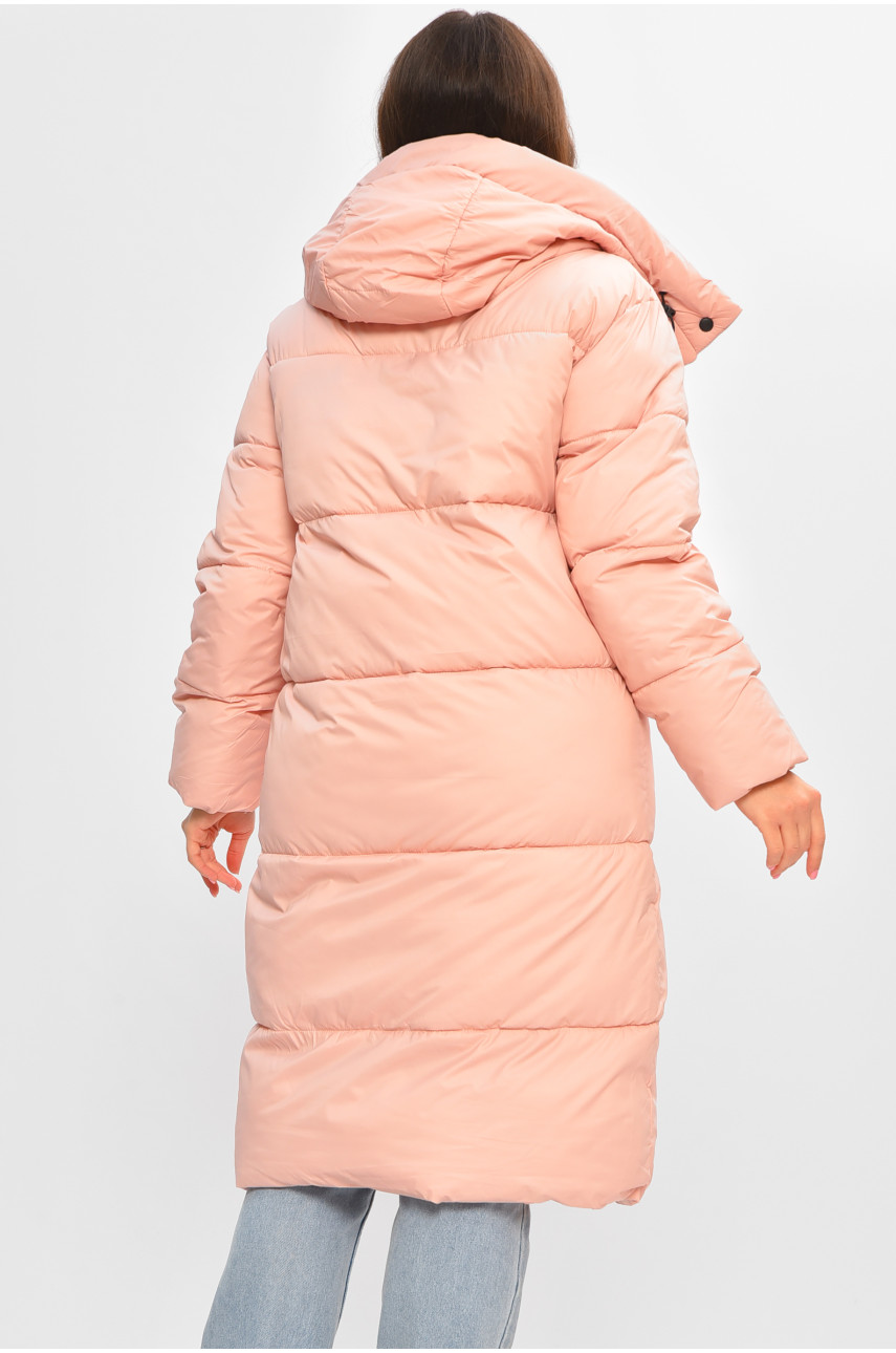 Куртка жіноча подовжена зима світло-рожевого кольору 667/106 207008