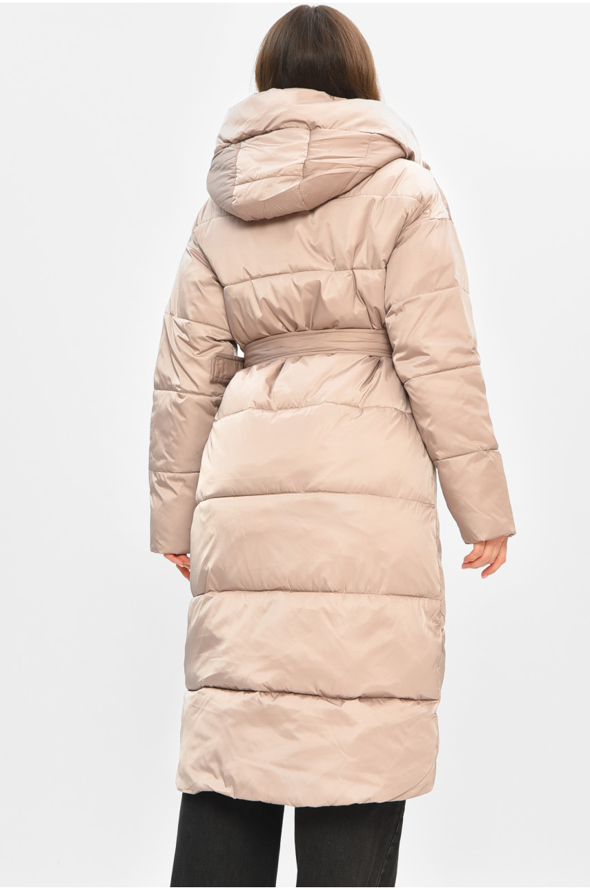 Куртка жіноча подовжена зима кольору мокко 5618 207034