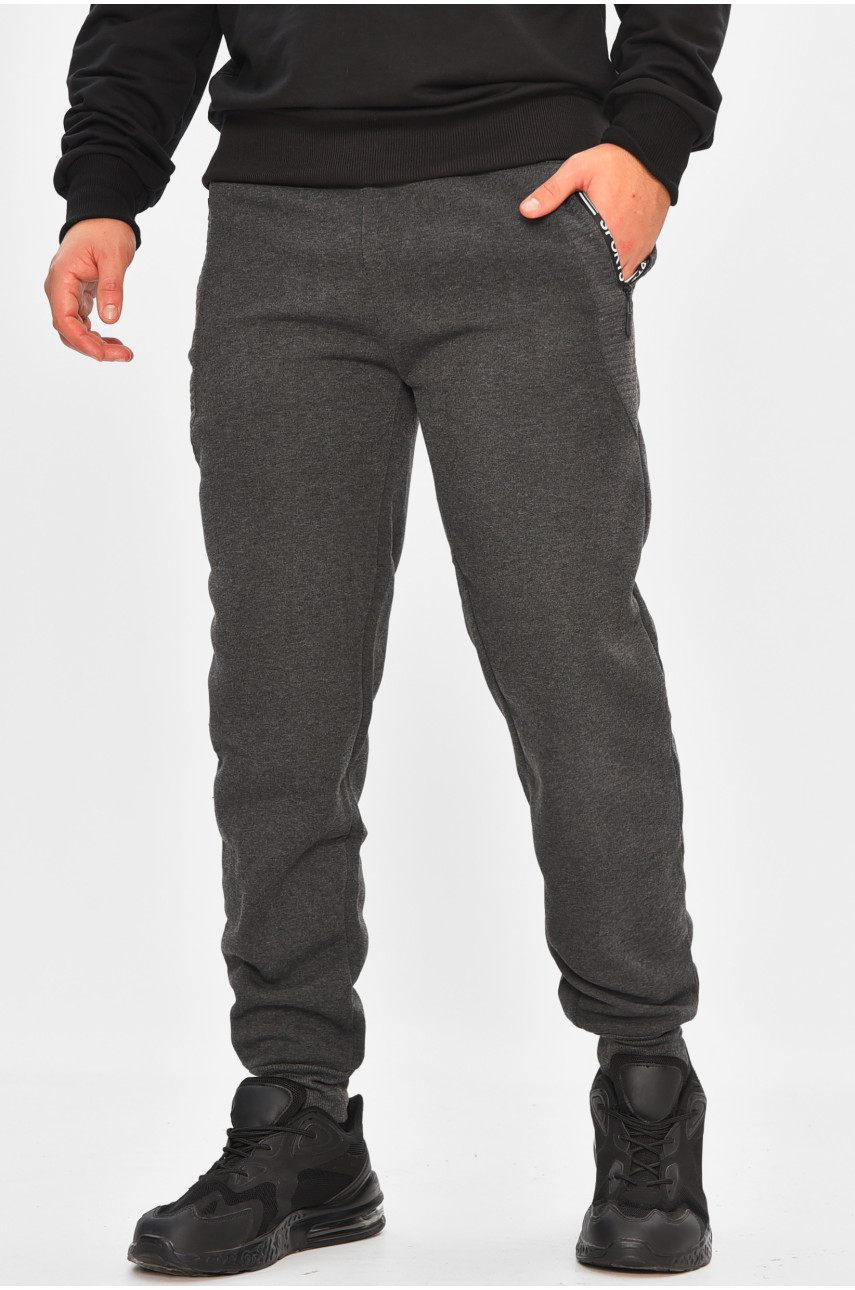 Спортивные штаны мужские на флисе серого цвета 6120 207036