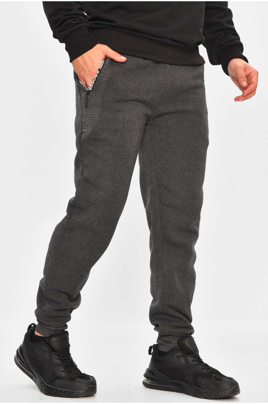 Спортивные штаны мужские на флисе серого цвета 6120 207036