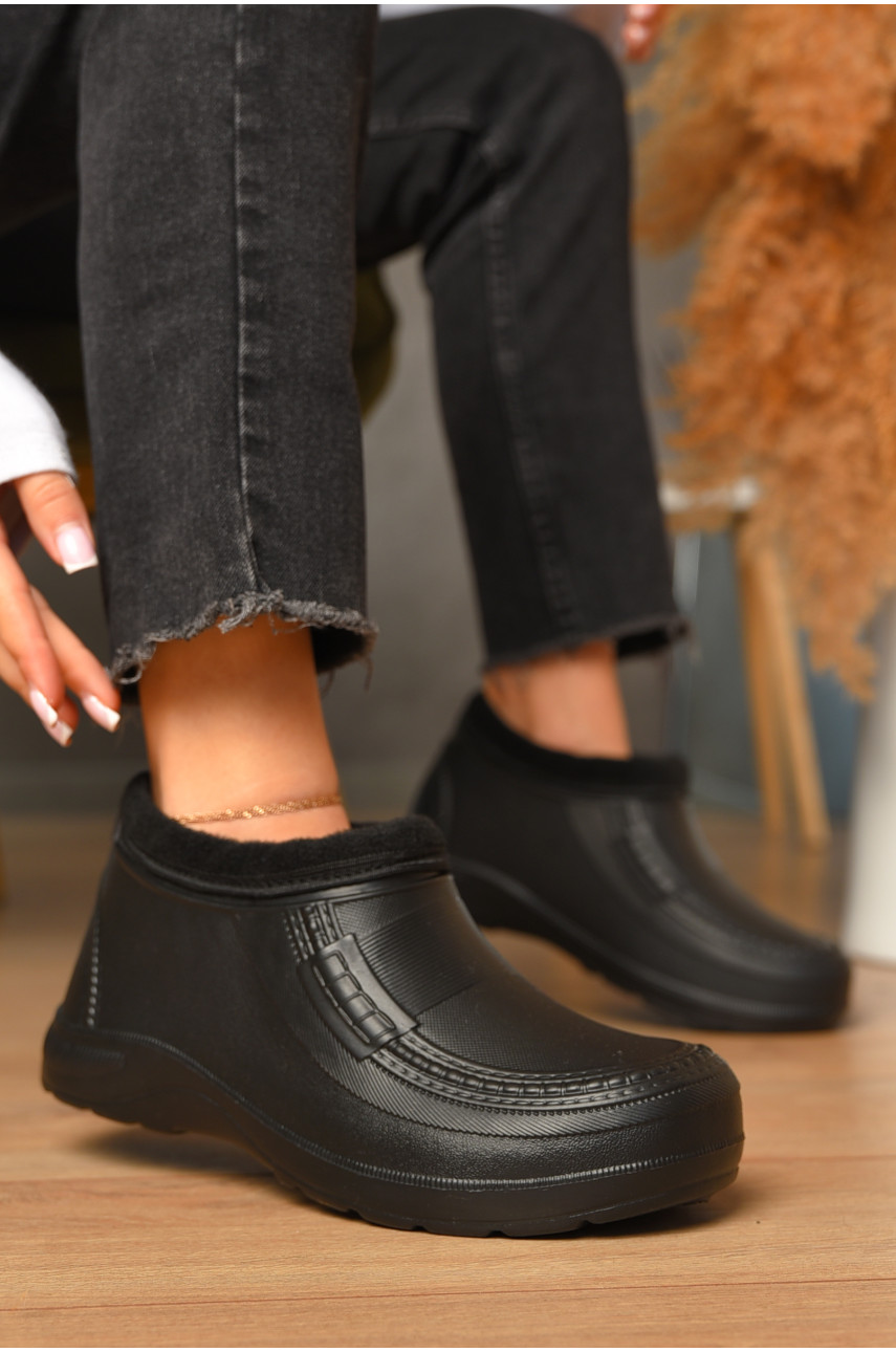 Галоши женские на меху черного цвета ML-30 207040