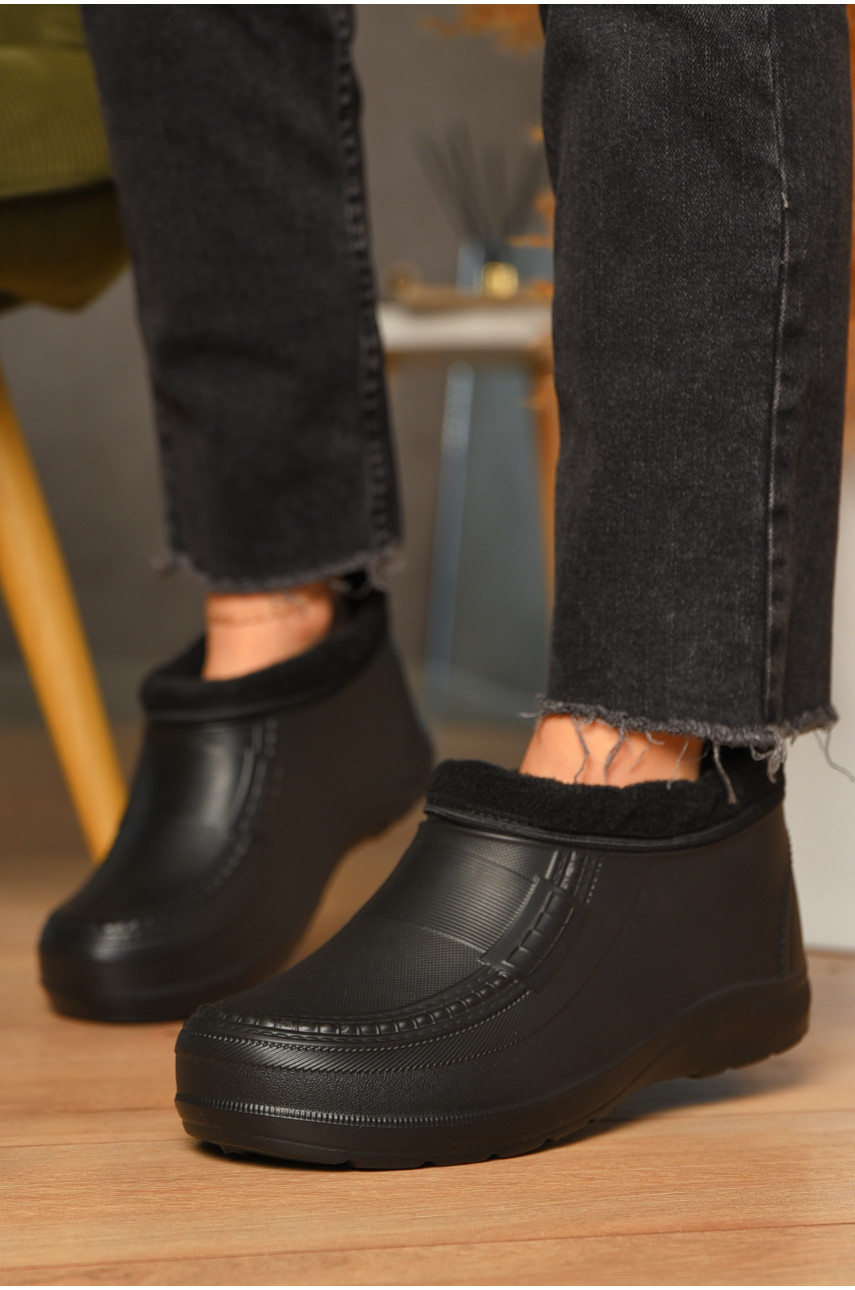 Галоши женские на меху черного цвета ML-30 207040