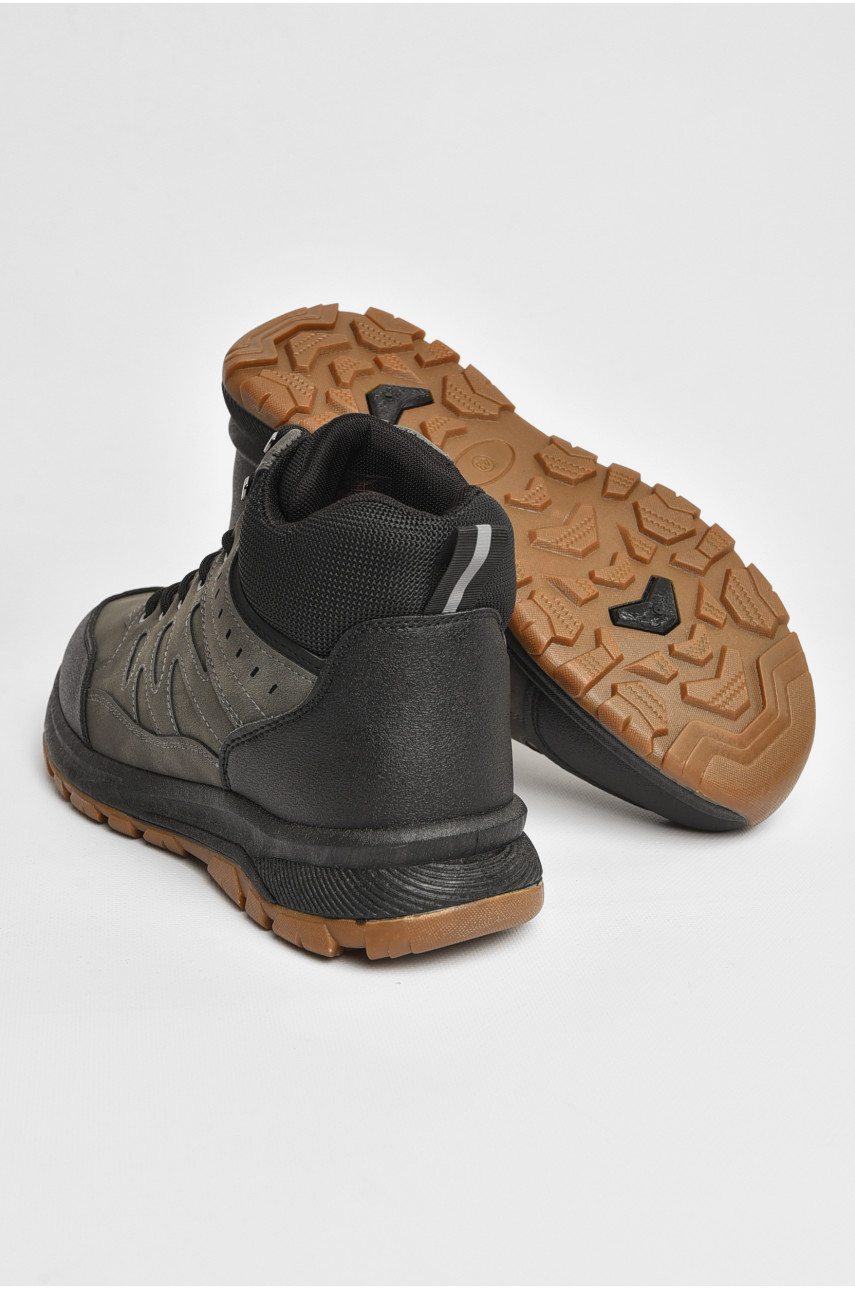 Черевики чоловічі зимові на хутрі сірого кольору YB10627-2 207041