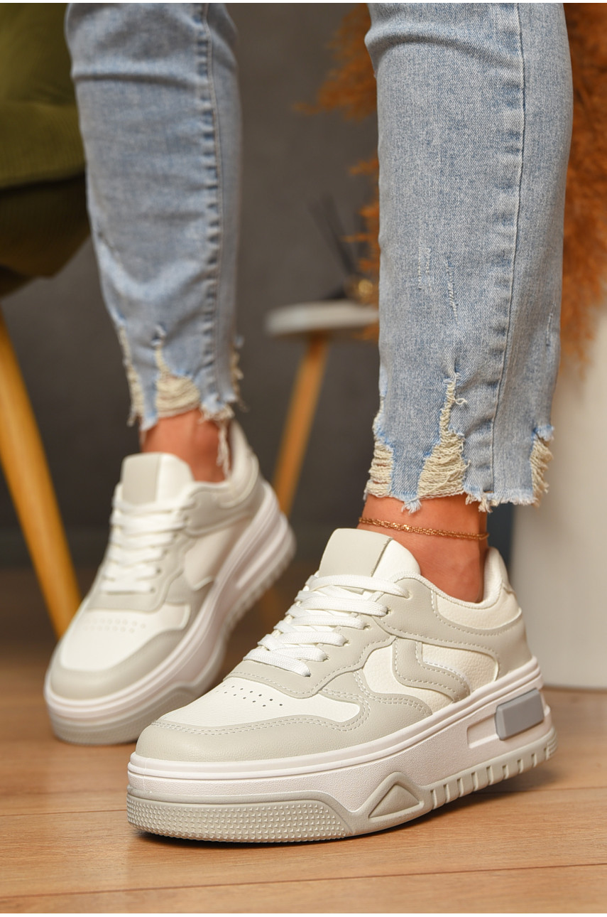 Кроссовки женские бело-серого цвета 95-3 207046