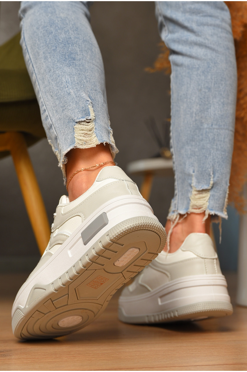 Кросівки жіночі біло-сірого кольору 95-3 207046