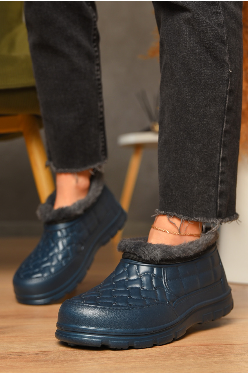 Галоши женские на меху синего цвета L5 207051