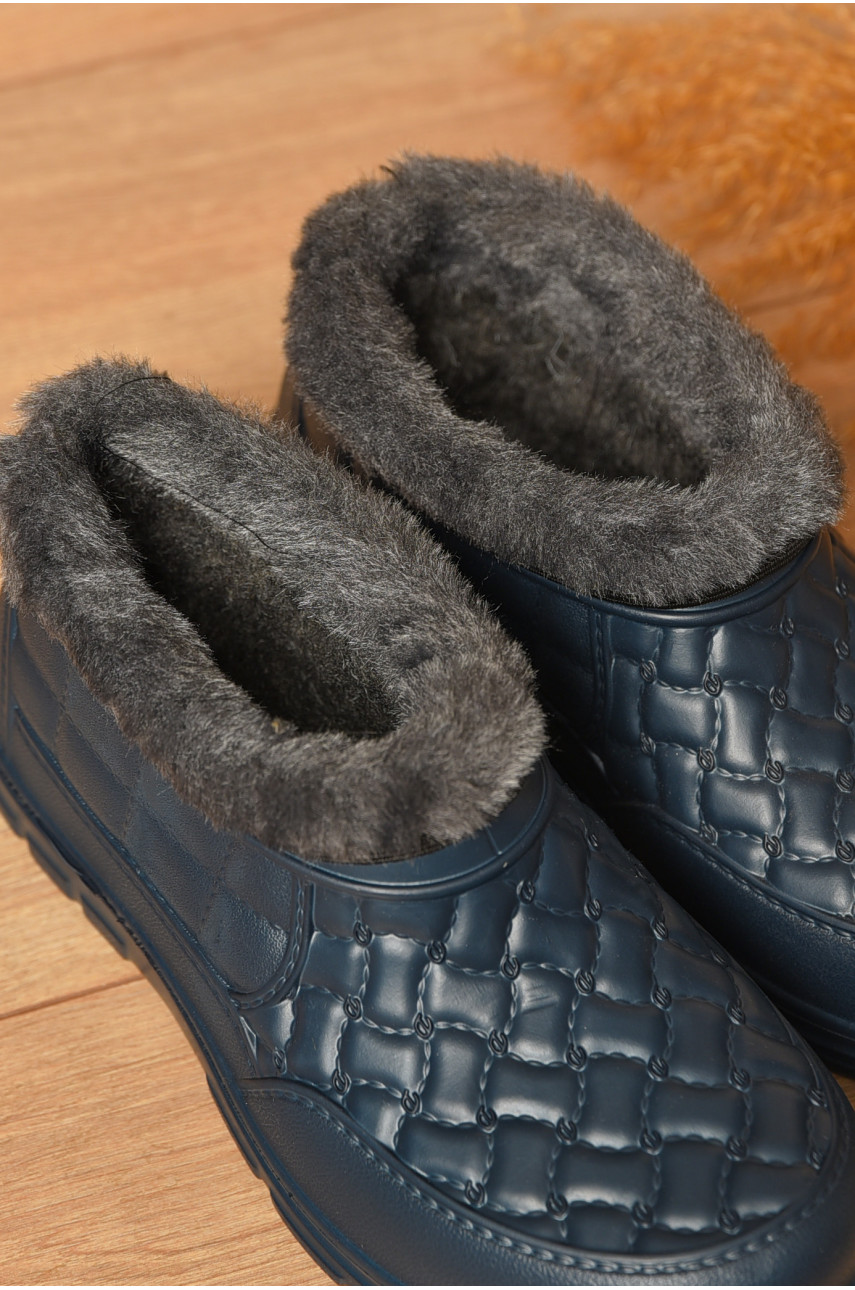 Галоши женские на меху синего цвета L5 207051