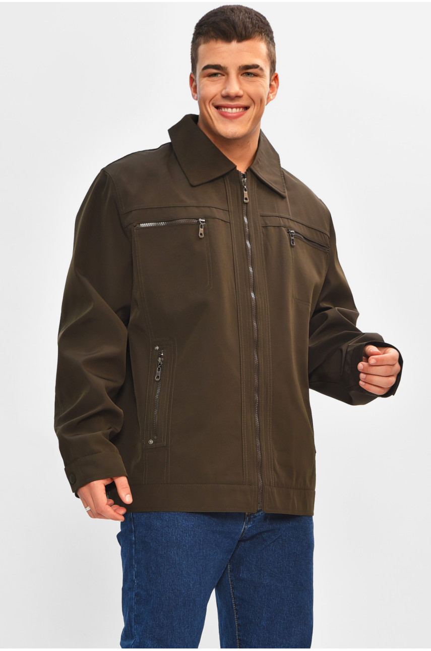 Куртка мужская демисезонная полубатальная цвета хаки 033 207055