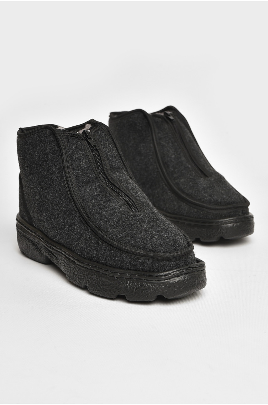 Бурки мужские на меху темно-серого цвета Verta 207056