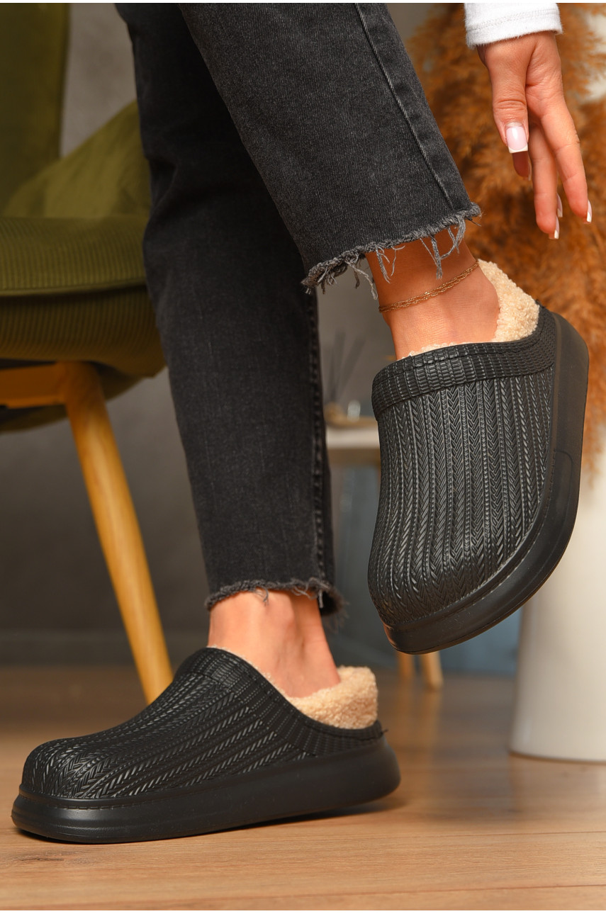 Галоши женские утепленные черного цвета М7001 207057