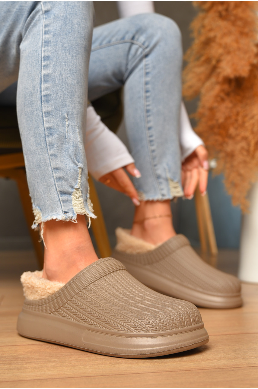 Галоши женские утепленные бежевого цвета М7001 207058