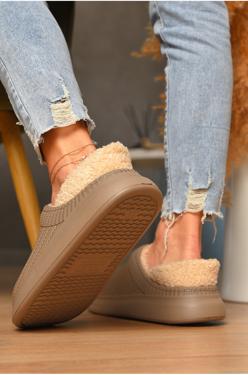 Галоши женские утепленные бежевого цвета М7001 207058