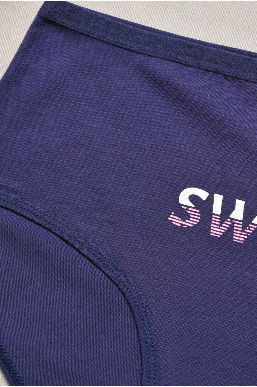 Трусы женские полубатальные темно-синего цвета 4233 207062