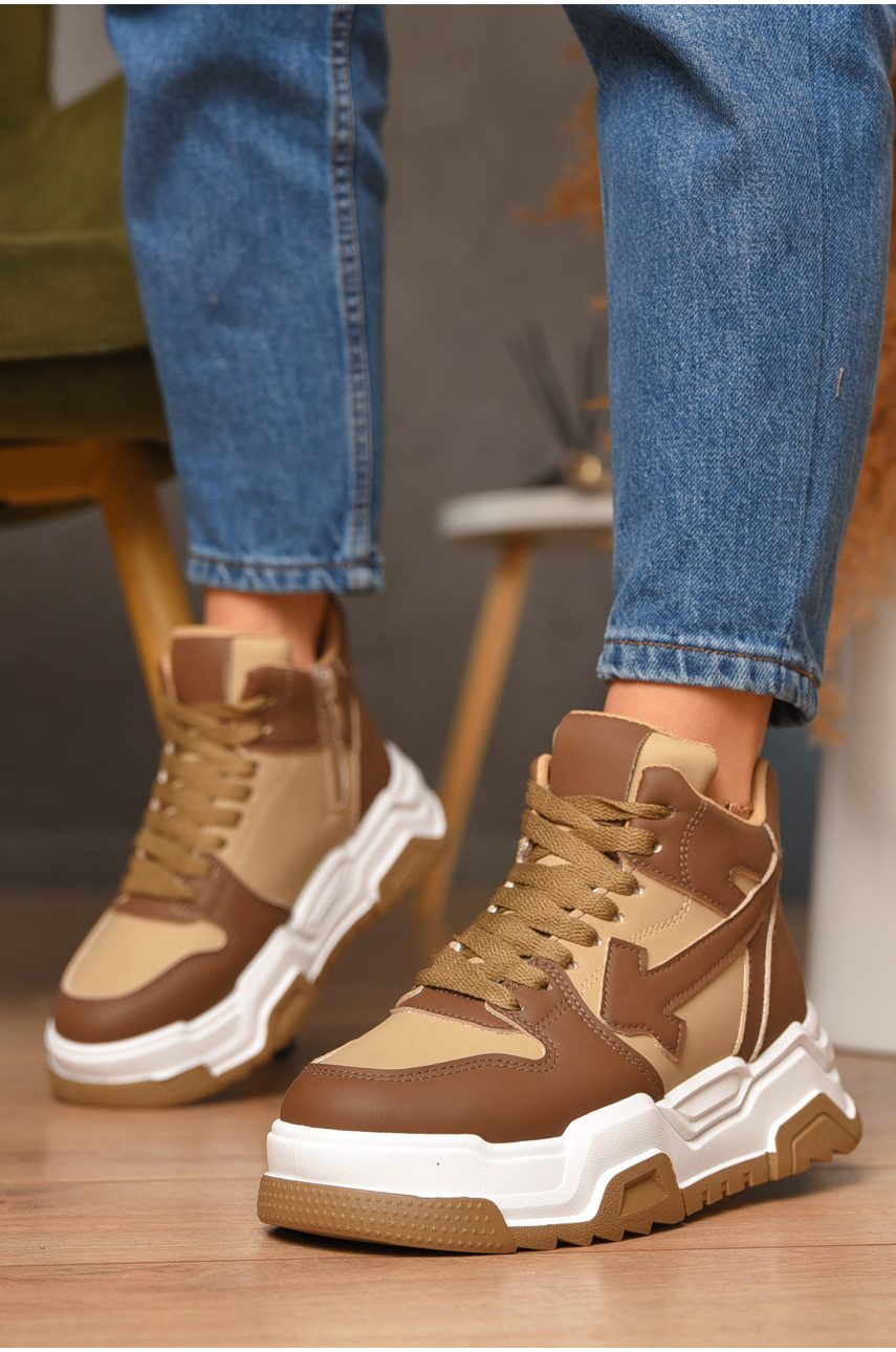 Кросівки зимові жіночі бежевого кольору К912-3 207065