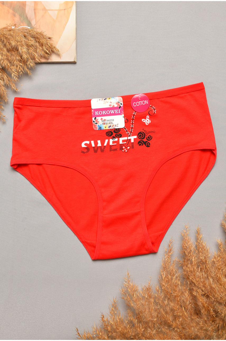 Трусы женские полубатальные красного цвета 4233 207066
