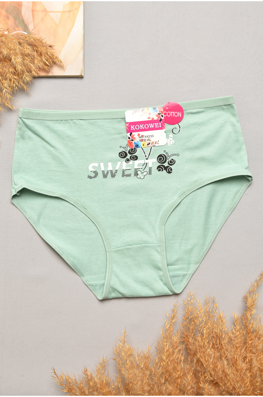 Трусы женские полубатальные мятного цвета 4233 207067