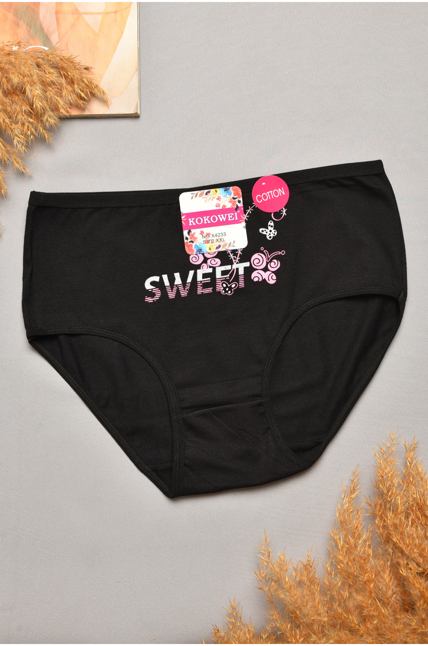 Трусы женские полубатальные черного цвета 4233 207071