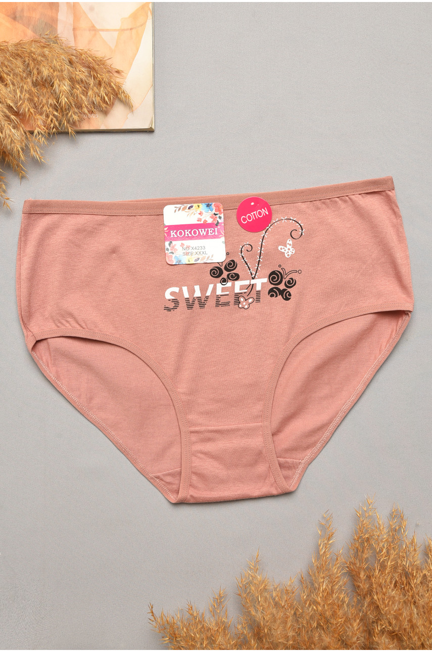 Трусы женские полубатальные темно-розового цвета 4233 207072