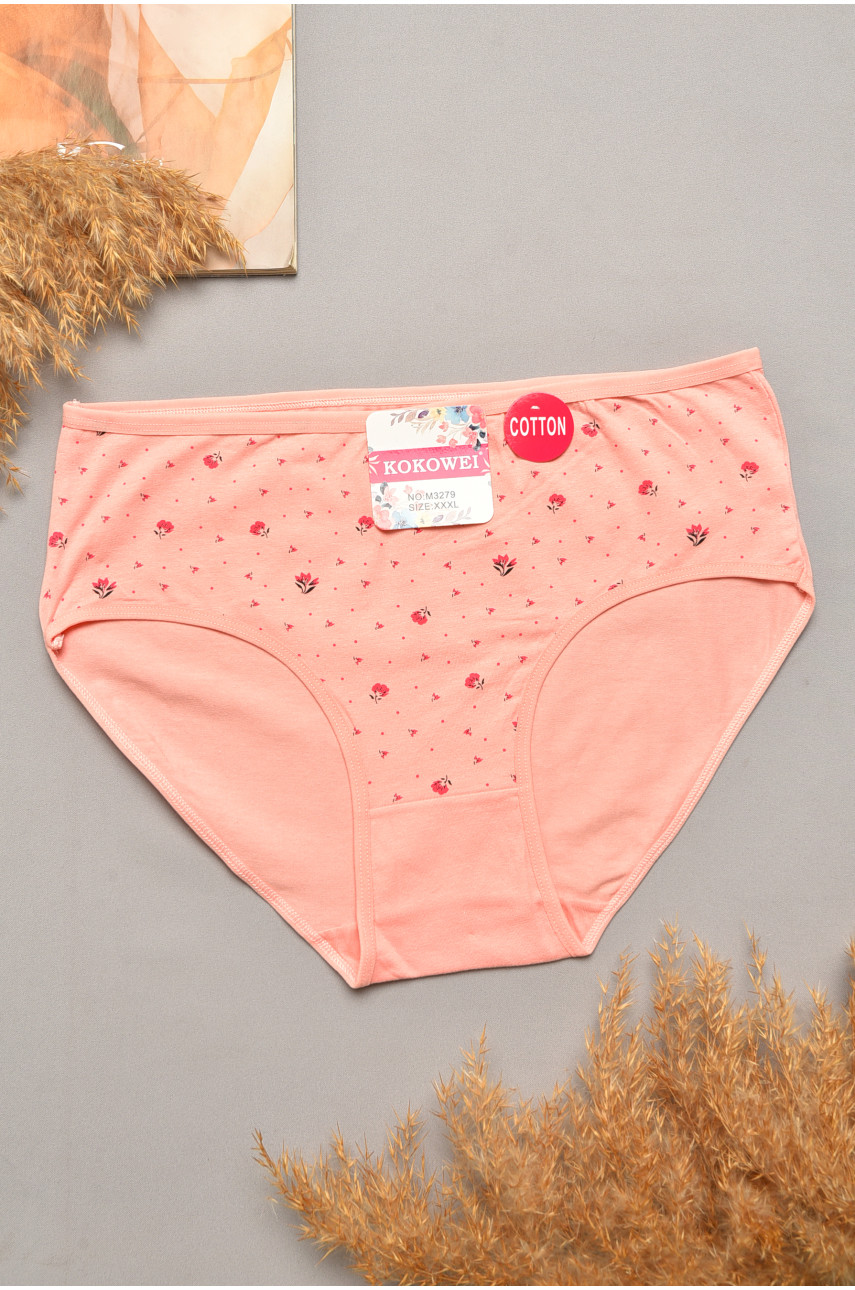 Трусы женские полубатальные персикового цвета 3279 207074