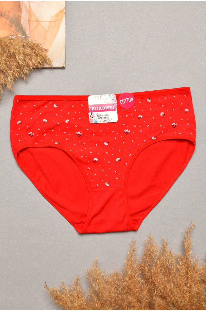 Трусы женские полубатальные красного цвета 3279 207075
