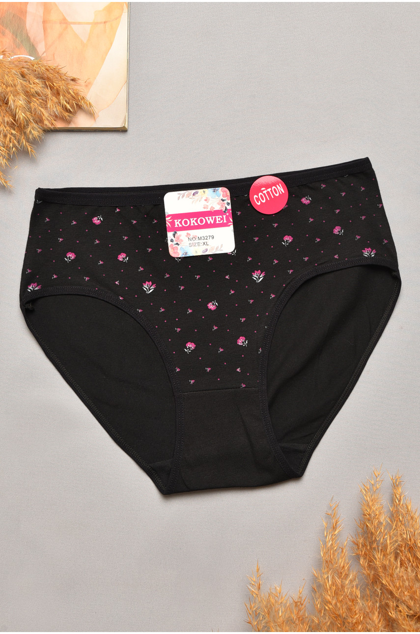 Трусы женские полубатальные черного цвета 3279 207077
