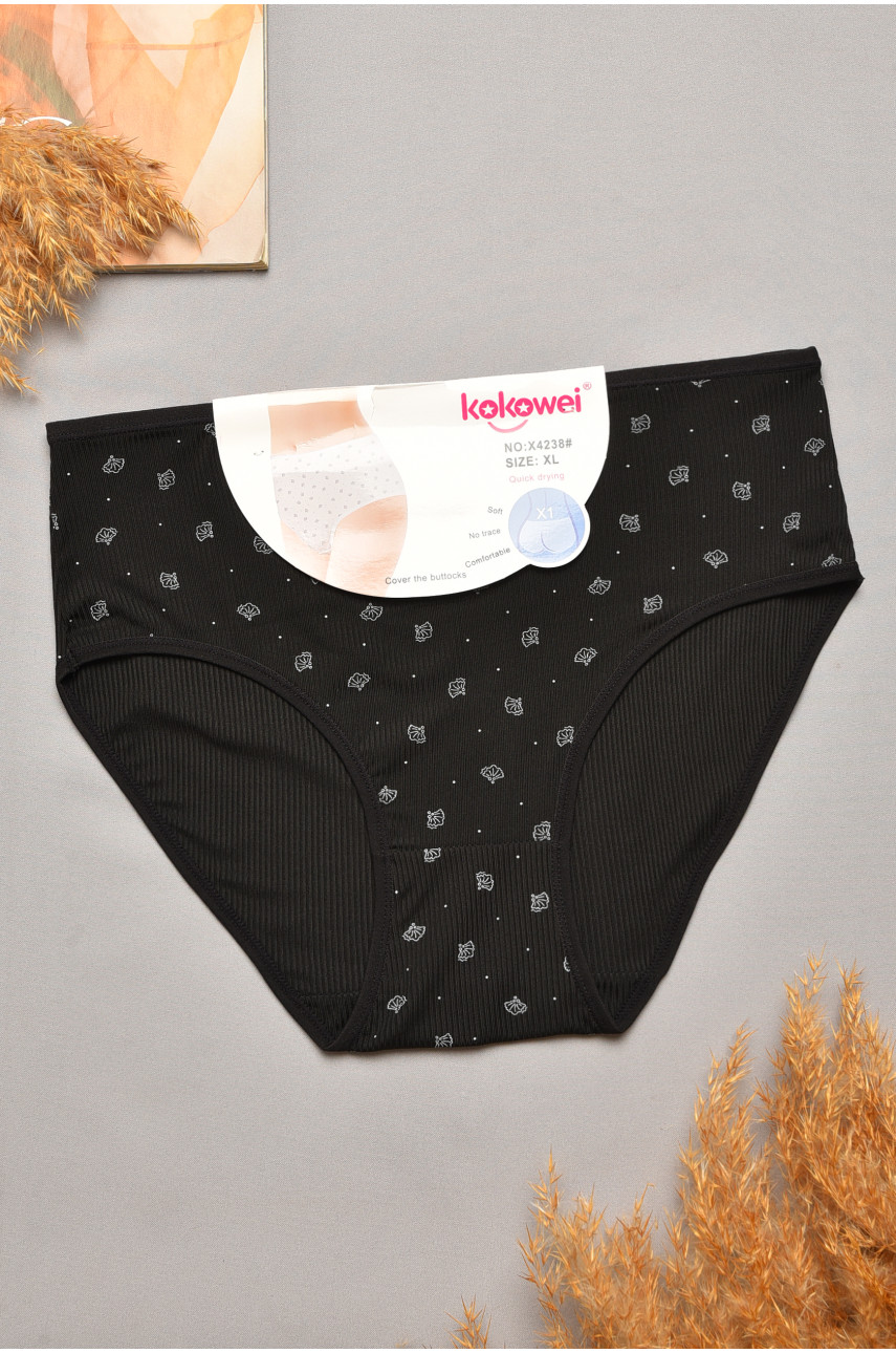 Трусы женские полубатальные черного цвета 4238 207086