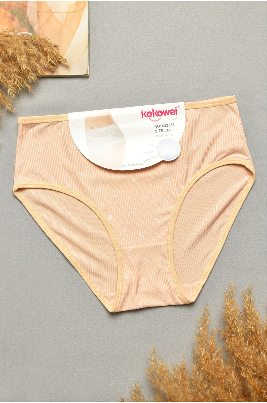 Трусы женские полубатальные бежевого цвета 4238 207089