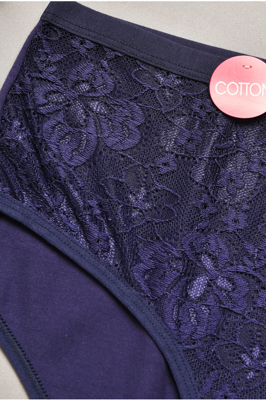 Трусы женские полубатальные темно-синего цвета 3909 207091