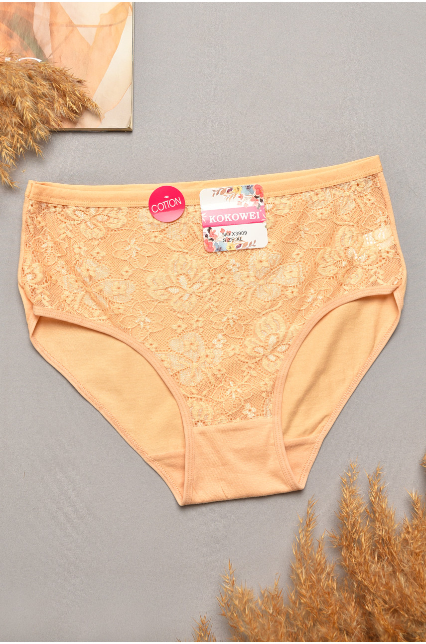 Трусы женские полубатальные бежевого цвета 3909 207093