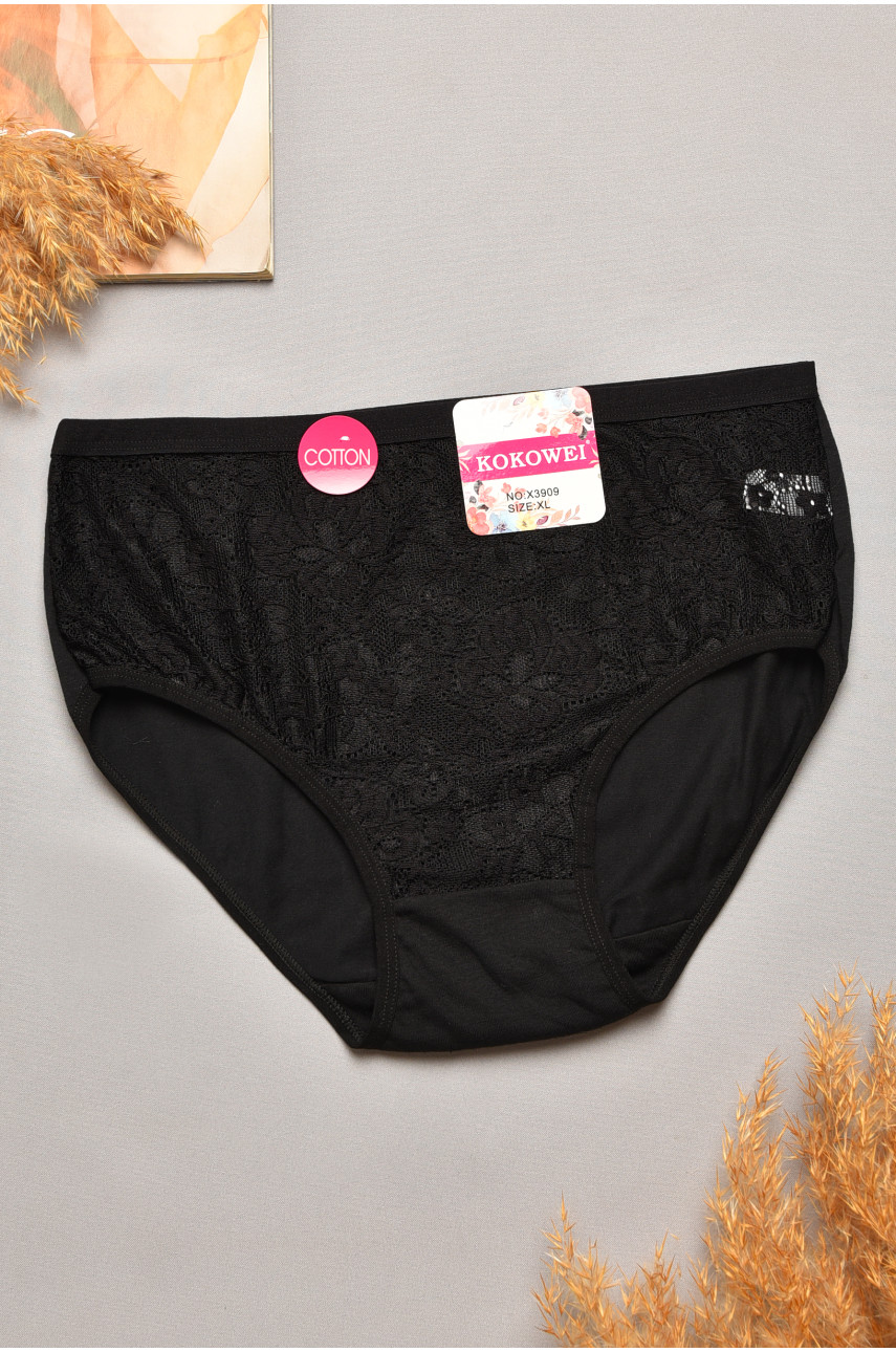 Трусы женские полубатальные черного цвета 3909 207095