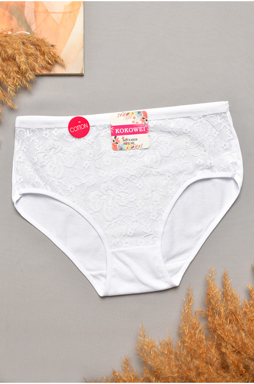 Трусы женские полубатальные белого цвета 3909 207096