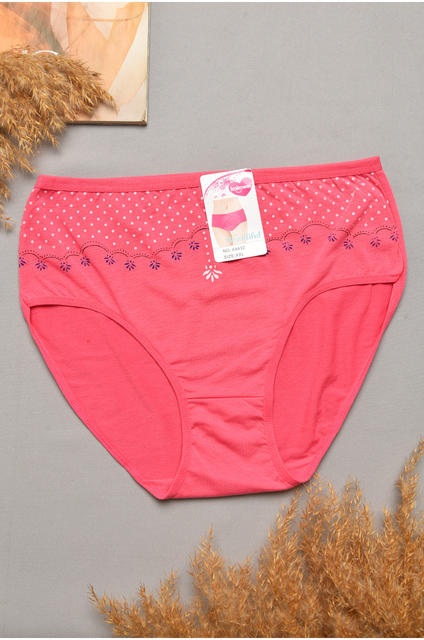Трусы женские полубатальные темно-розового цвета 4432 207098