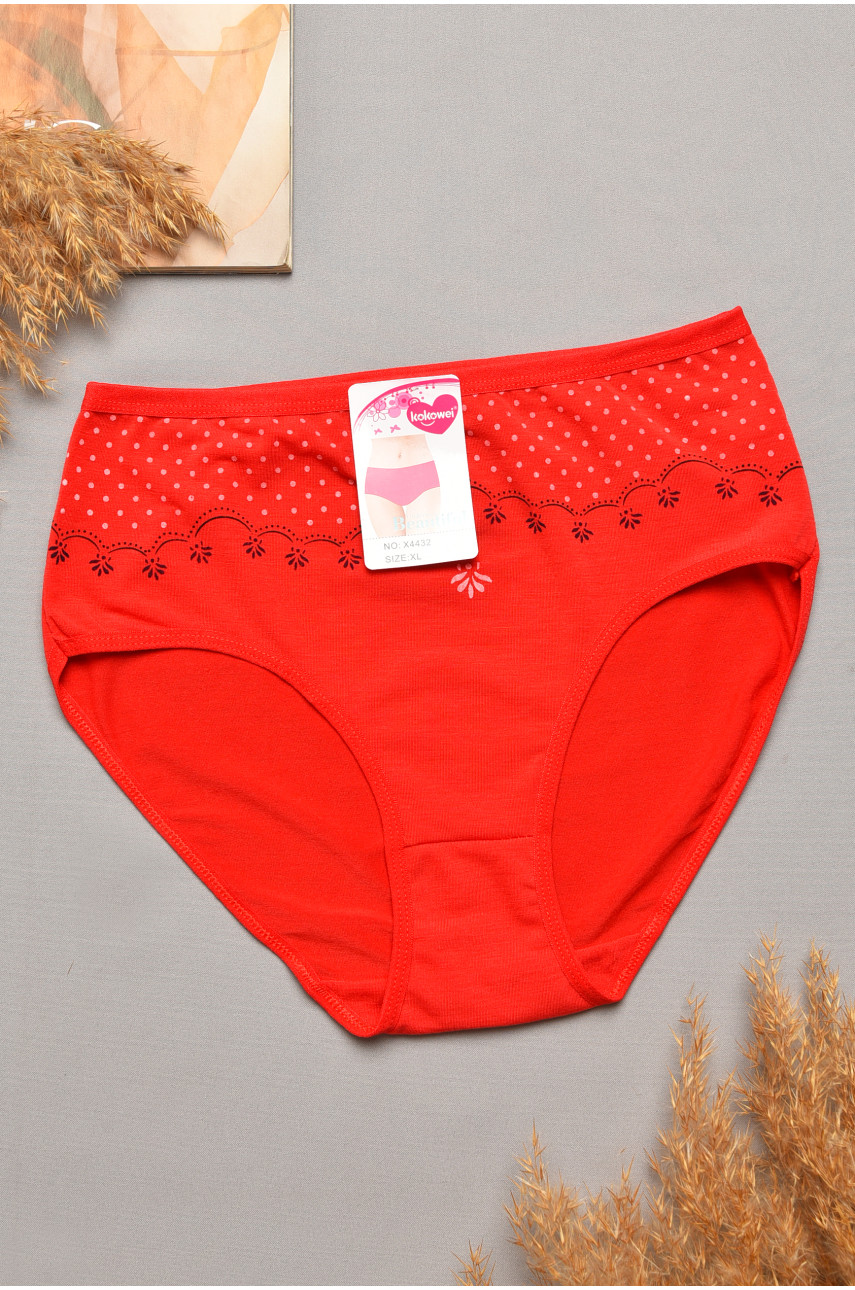 Трусы женские полубатальные красного цвета 4432 207099